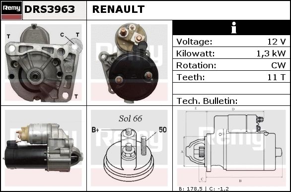 DELCO REMY Стартер DRS3969